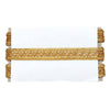 Decorative gold belt with intricate patterns on a white background