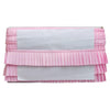 Pink pleated clutch bag on a white background