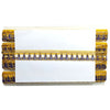 Gold and blue decorative trim on a white background