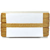 Gold lace trim on a white background