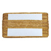 Gold metallic ribbon with white labels on a white background