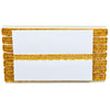 Gold lace trim on a white background
