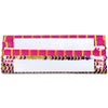 Decorative pink and gold border with purple accents on a white background