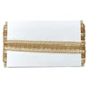 Decorative gold trim on a white background
