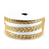 Gold and white braided cord on a white background