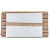 Clutch bag with gold fringe on a white background