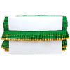 Green and gold decorative border on a white background