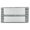 Silver clutch with decorative patterns on a white background
