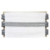 Decorative headboard with tassels on a white background