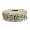 Decorative ribbon roll with floral patterns on a white background
