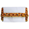 Decorative cornice with a colorful pattern on a white background