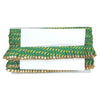 Green and gold decorative border on a white background