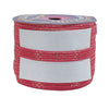 Spool of pink ribbon with a white label on a white background