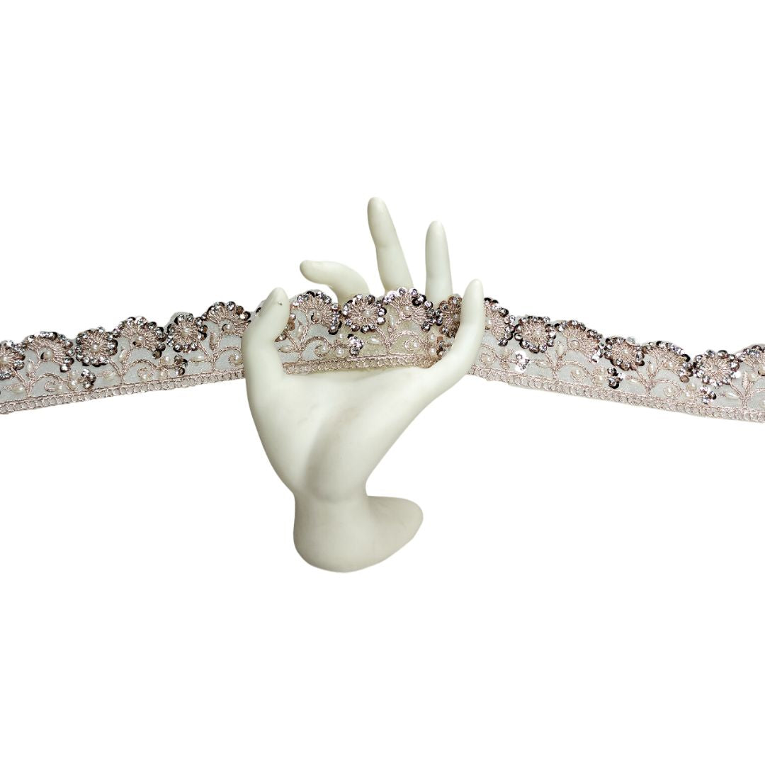 Decorative headband with crystals on a white background