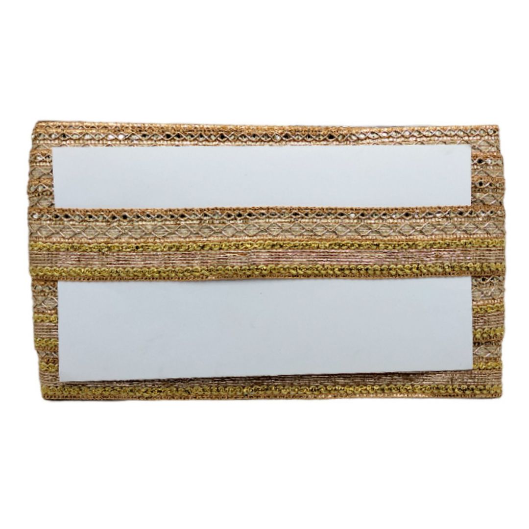 Woven cardholder with a white interior on a white background