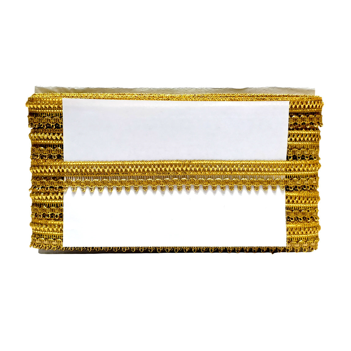 Kurlz 1 inch Fancy Glitter Samosa with Zari Jhalar/ Tassal Lace for Dupatta, Footwear, Slings, Bandanwar, Gift Wrapping, Handicraft | Size: 9 yards