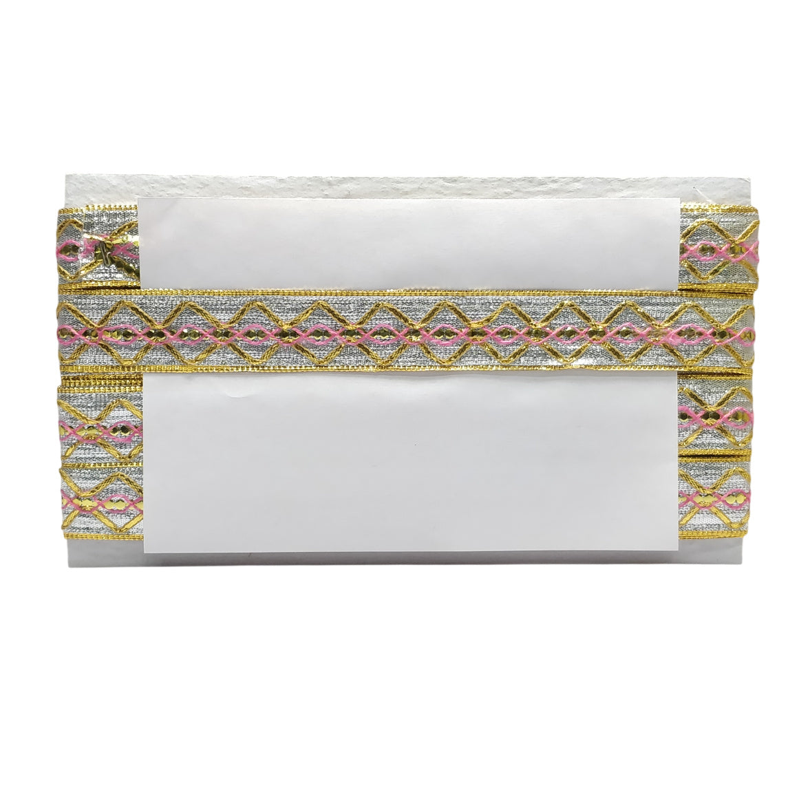 Kurlz 1.25 inch Fancy Silver/Golden Gota Patti Sequins Lace for Laddo Gopal Poshak, DIY Crafts, Sarees, Dupatta | Size: 9 Yards