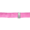 Pink ribbon with a ruler for measurement on a white background