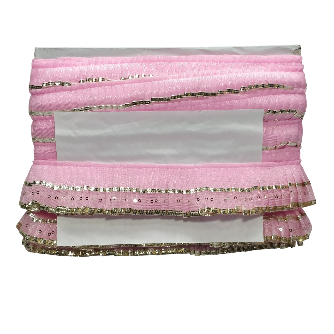 Baby Pink Silver Gota Frill Lace Border For Ghagra Only At Woven Lace & Border Reatilers and Manufactures In Surat