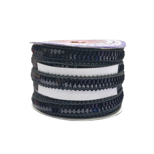 Black Sequins Lace For Fashion Accessories and Saree Dress Only At Woven Lace & Border Reatilers and Manufactures In Surat