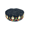Decorative ribbon with colorful ornaments on a black background