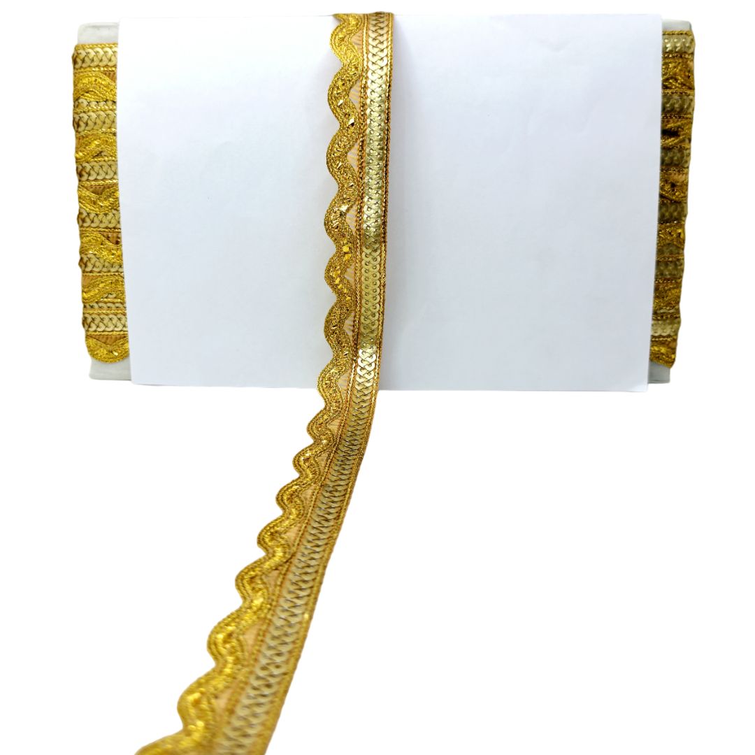 Gold decorative trim on a white background
