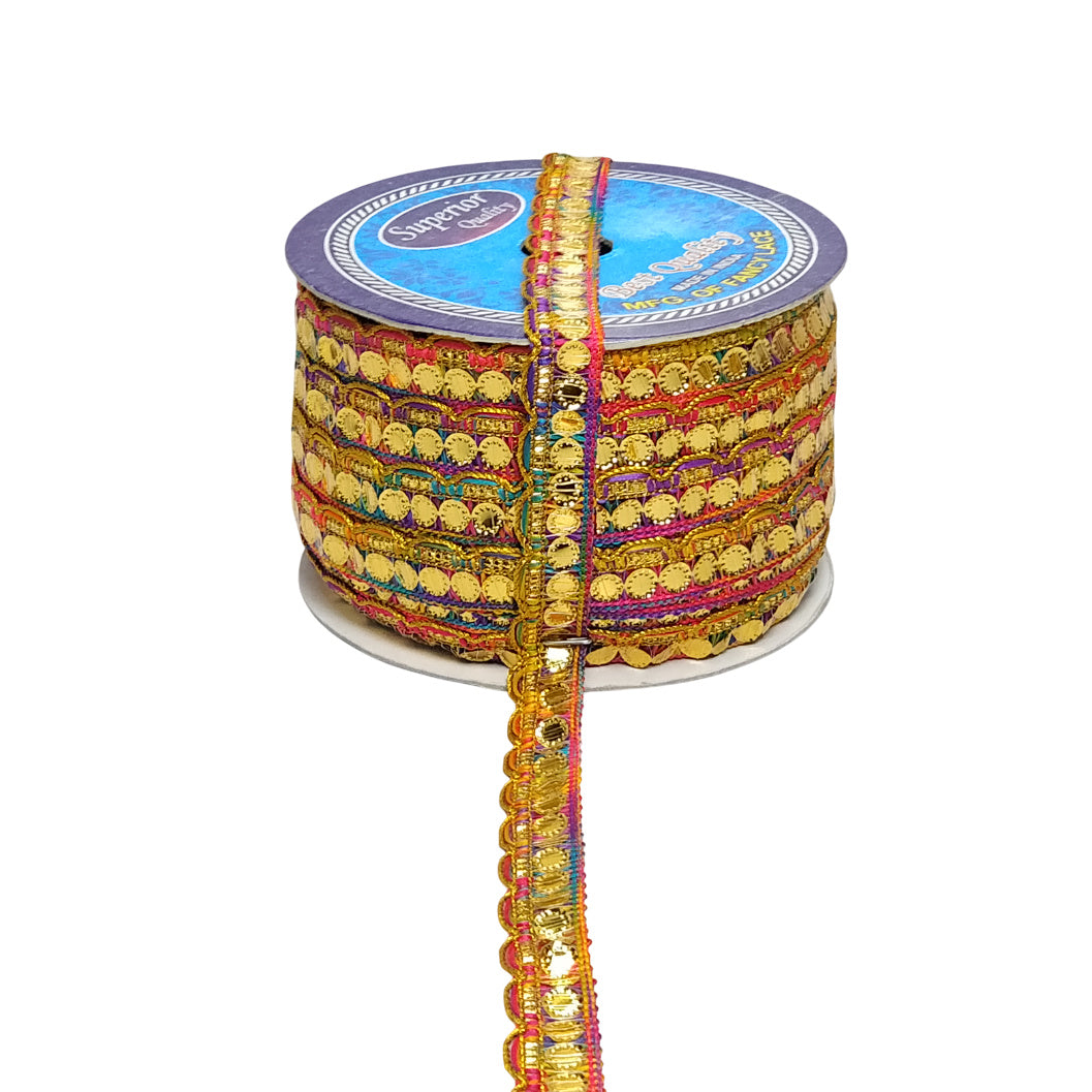 Dark Multy Jhalar Lace Border For Saree And Dress Decoration Only At Woven Lace & Border Reatilers and Manufactures In Surat