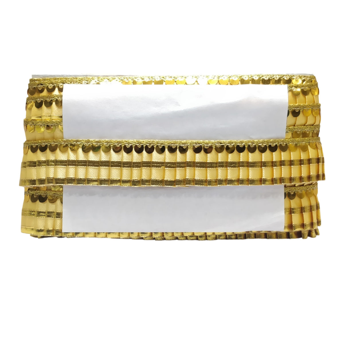 Kurlz Exclusive Ultra Satin Frill Lace with Gota Patti & Kasab Zari Sequins For Laddo Gopal Poshak, Saree, DIY Crafts | Size: 9 Yards