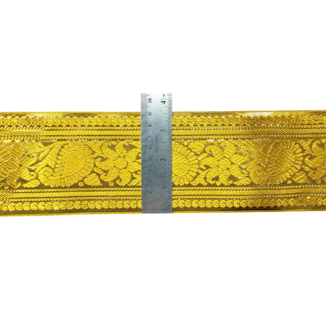 Golden Zari Lace For Kurti Decoration Only At Woven Lace & Border Reatilers and Manufactures In Surat