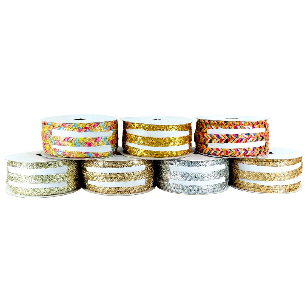 Collection of colorful ribbons on white background