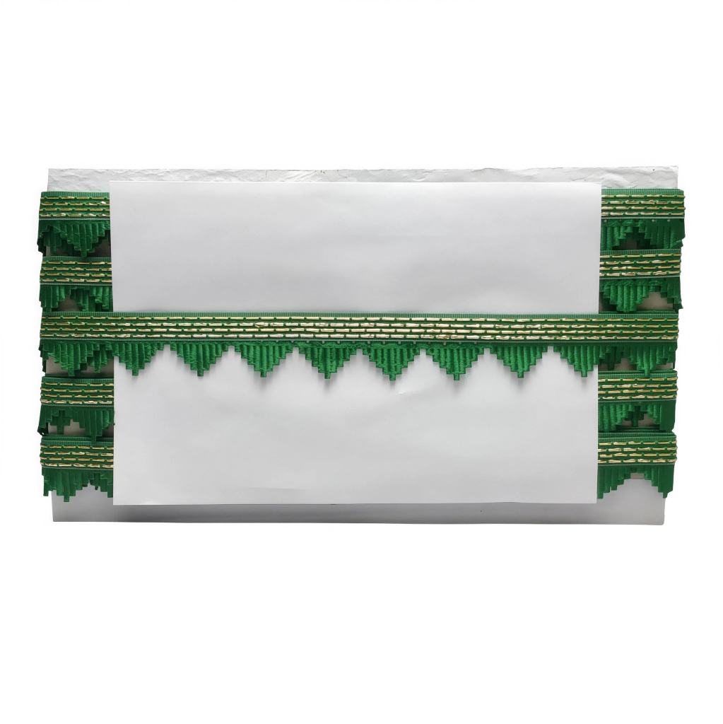 Kurlz 3/4 inch Fancy Dori with Cutwork Triangle Lace for Laddo Gopal Poshak, Handicrafts, Decoration, Pooja Aasan, Curtains, Pillows | Size: 9 Yards