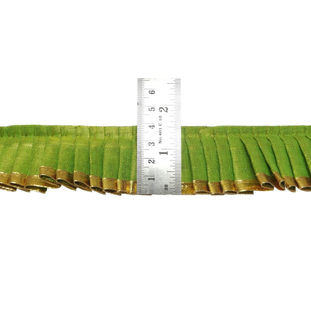 Green Zari Gota Patti Border For Lehenga Saree And Dress Decoration Only At Woven Lace & Border Reatilers and Manufactures In Surat