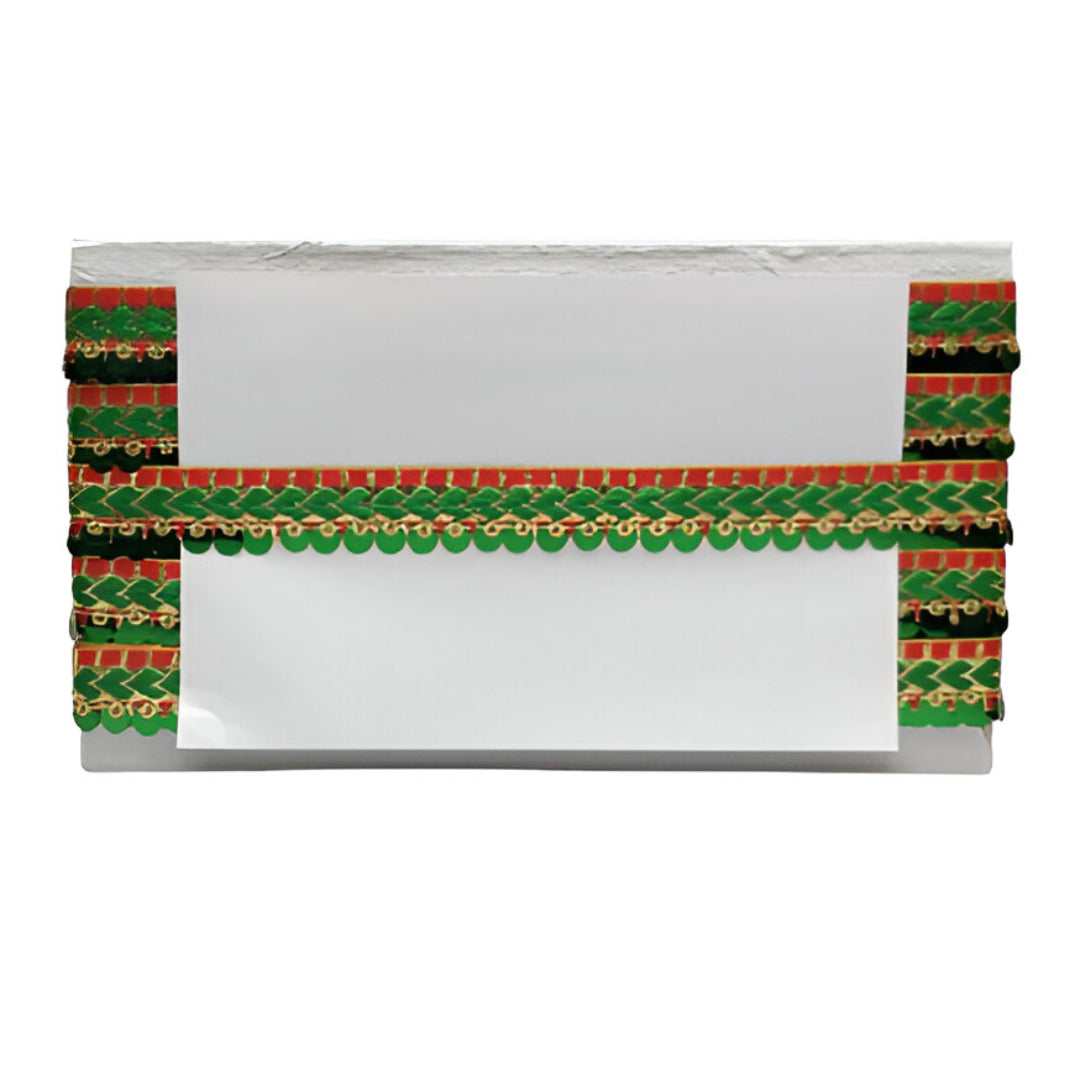 Kurlz 1 inch Fancy Double Sequins & Zari Lace For Laddo Gopal Poshak, Dupatta, Lehenga, DIY Crafts | Size: 9 Yards