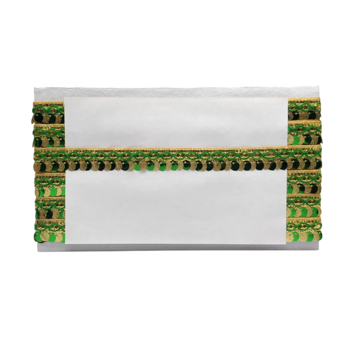 Green Golden Embroidery Lace Border for saree and dress decoration Only At Woven Lace & Border Manufacture and Wholesaler In Surat