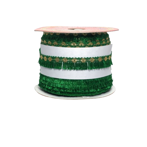 Green Jhalar Lace For Fashion Accessories and Saree Dress Only At Woven Lace & Border Reatilers and Manufactures In Surat