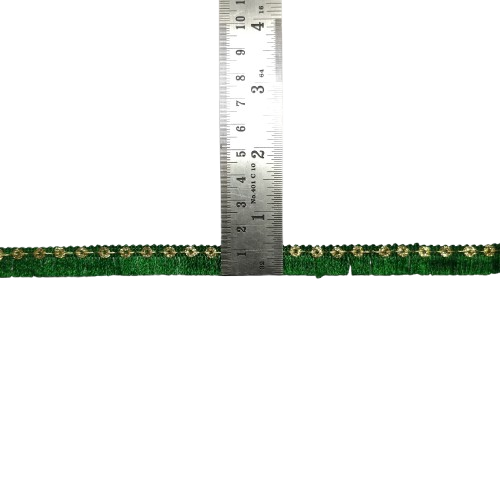 Green Jhalar Lace For Fashion Accessories and Saree Dress Only At Woven Lace & Border Reatilers and Manufactures In Surat