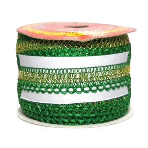Green decorative fabric border Saree Dress Only At Woven Lace & Border Reatilers and Manufactures In Surat
