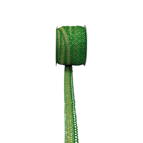 Green decorative fabric border Saree Dress Only At Woven Lace & Border Reatilers and Manufactures In Surat
