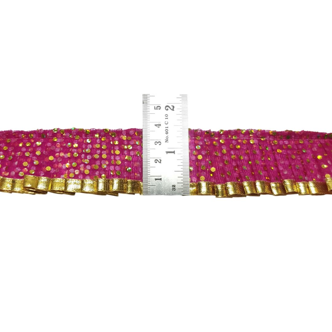 Hot Pink Frill Lace For Ladoo Gopal Only At Woven Lace & Border Reatilers and Manufactures In Surat