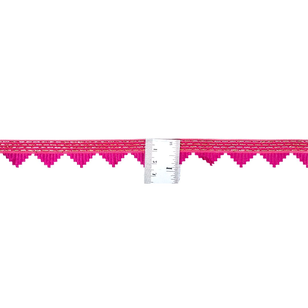 Pink border with a ruler at the bottom on a white background