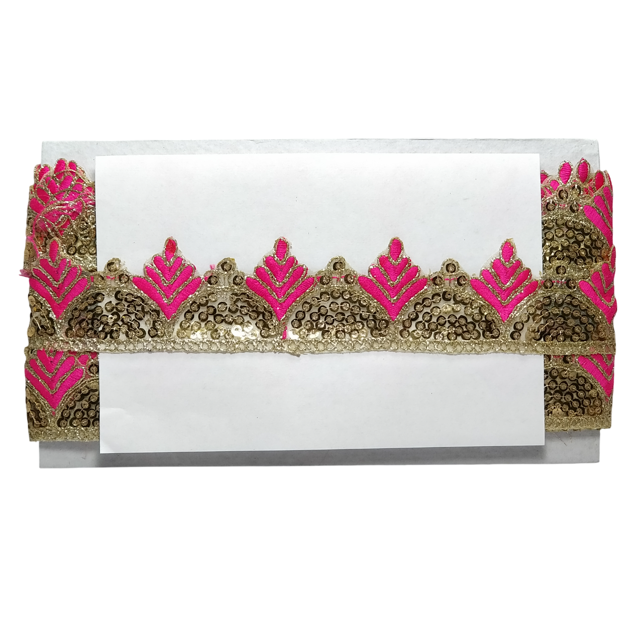 Hot Pink Gota Patti Embroidery Trim Border For Craftwork Only At Woven Lace & Border Reatilers and Manufactures In Surat