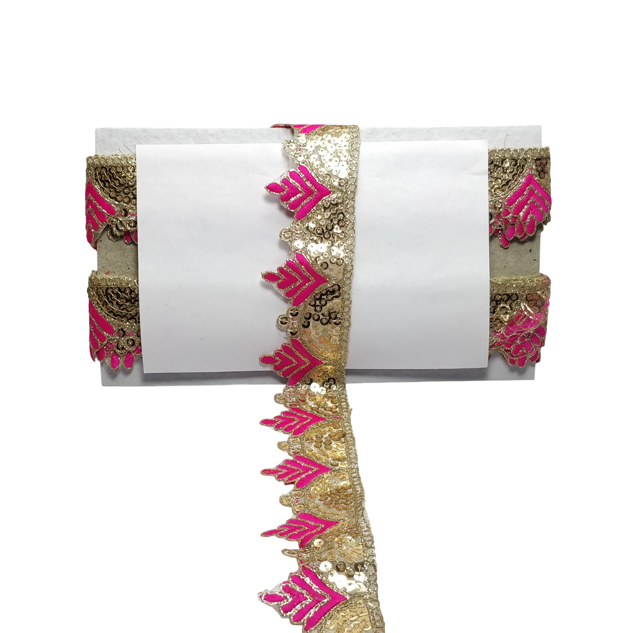 Hot Pink Gota Patti Embroidery Trim Border For Craftwork Only At Woven Lace & Border Reatilers and Manufactures In Surat
