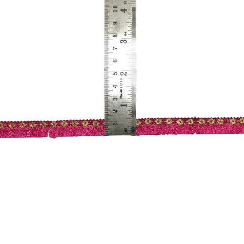 Hot Pink Jhalar Lace For Fashion Accessories and Saree Dress Only At Woven Lace & Border Reatilers and Manufactures In Surat