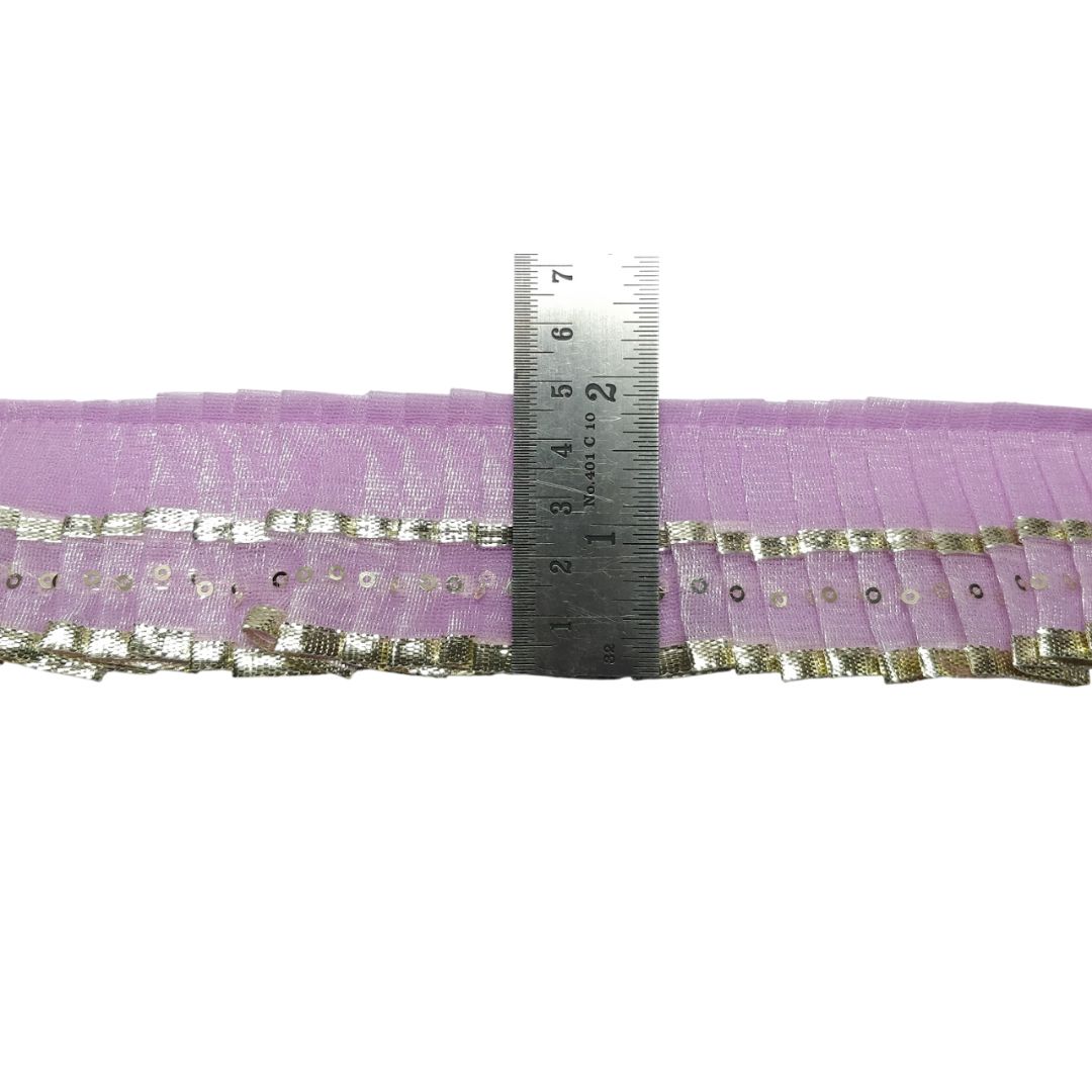 Lavender Silver Gota Frill Lace Border For Ghagra Only At Woven Lace & Border Reatilers and Manufactures In Surat