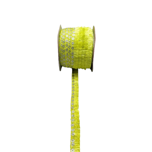 Lemon Jhalar Lace For Fashion Accessories and Saree Dress Only At Woven Lace & Border Reatilers and Manufactures In Surat