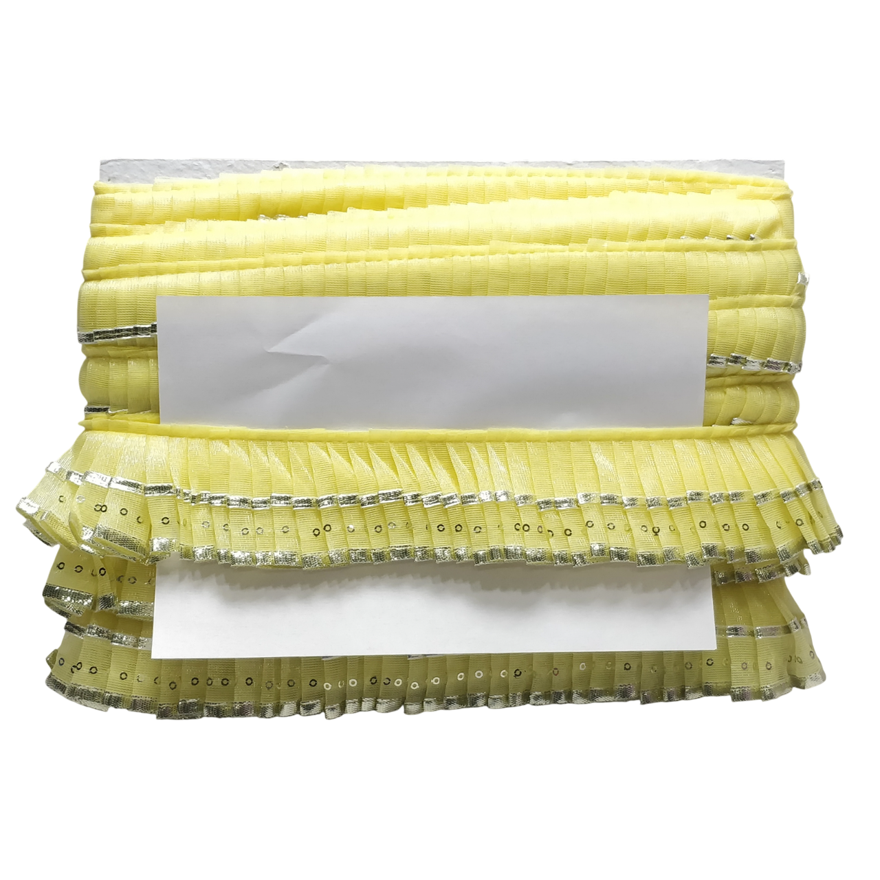 Lemon Silver Gota Frill Lace Border For Ghagra Only At Woven Lace & Border Reatilers and Manufactures In Surat