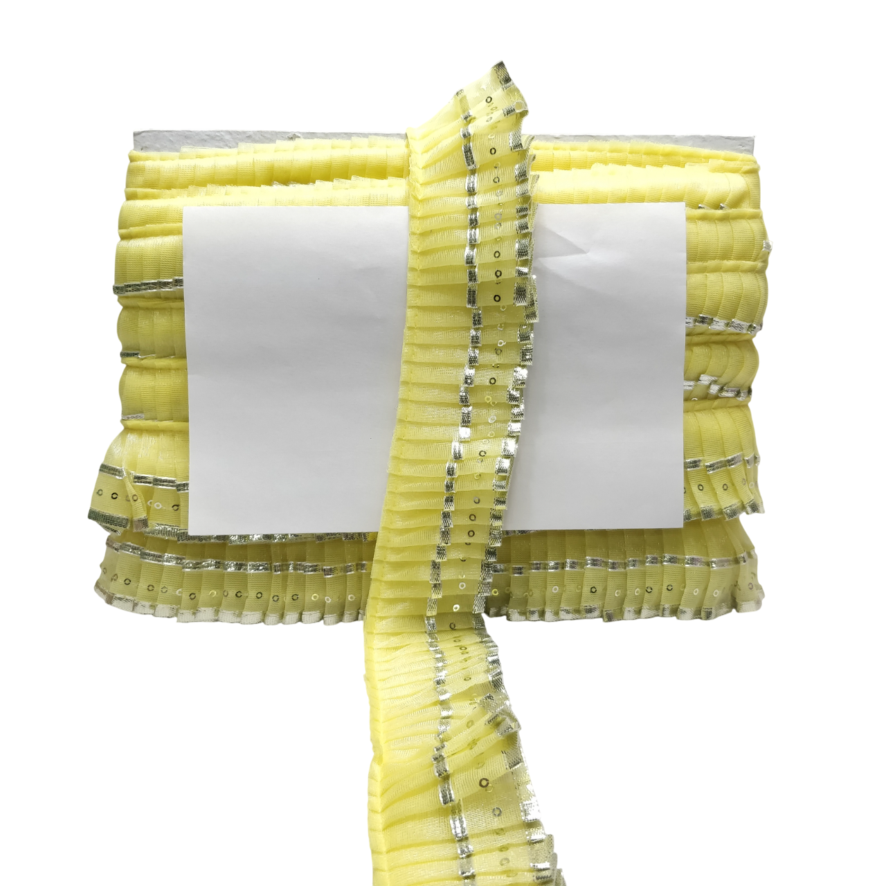 Lemon Silver Gota Frill Lace Border For Ghagra Only At Woven Lace & Border Reatilers and Manufactures In Surat