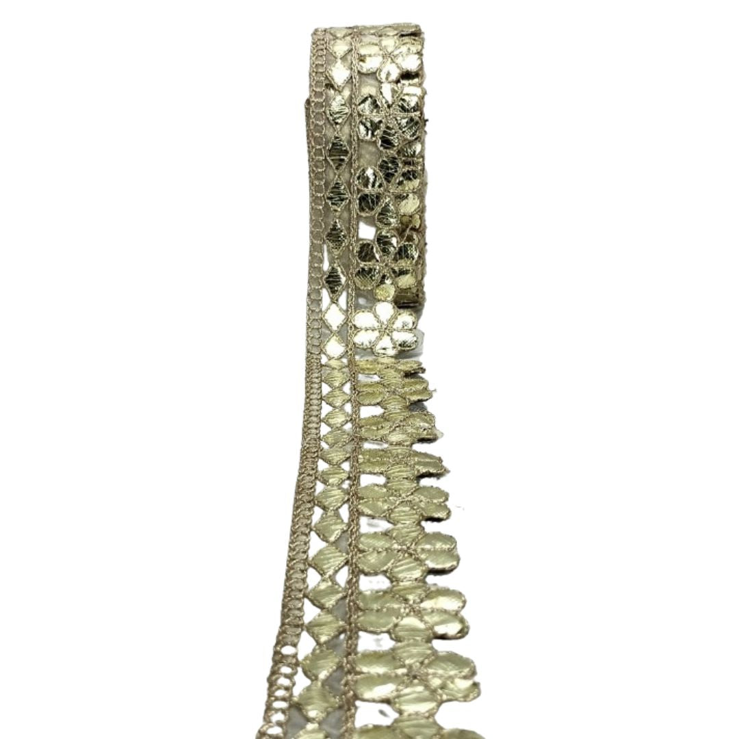 Decorative ribbon with intricate pattern on a white background