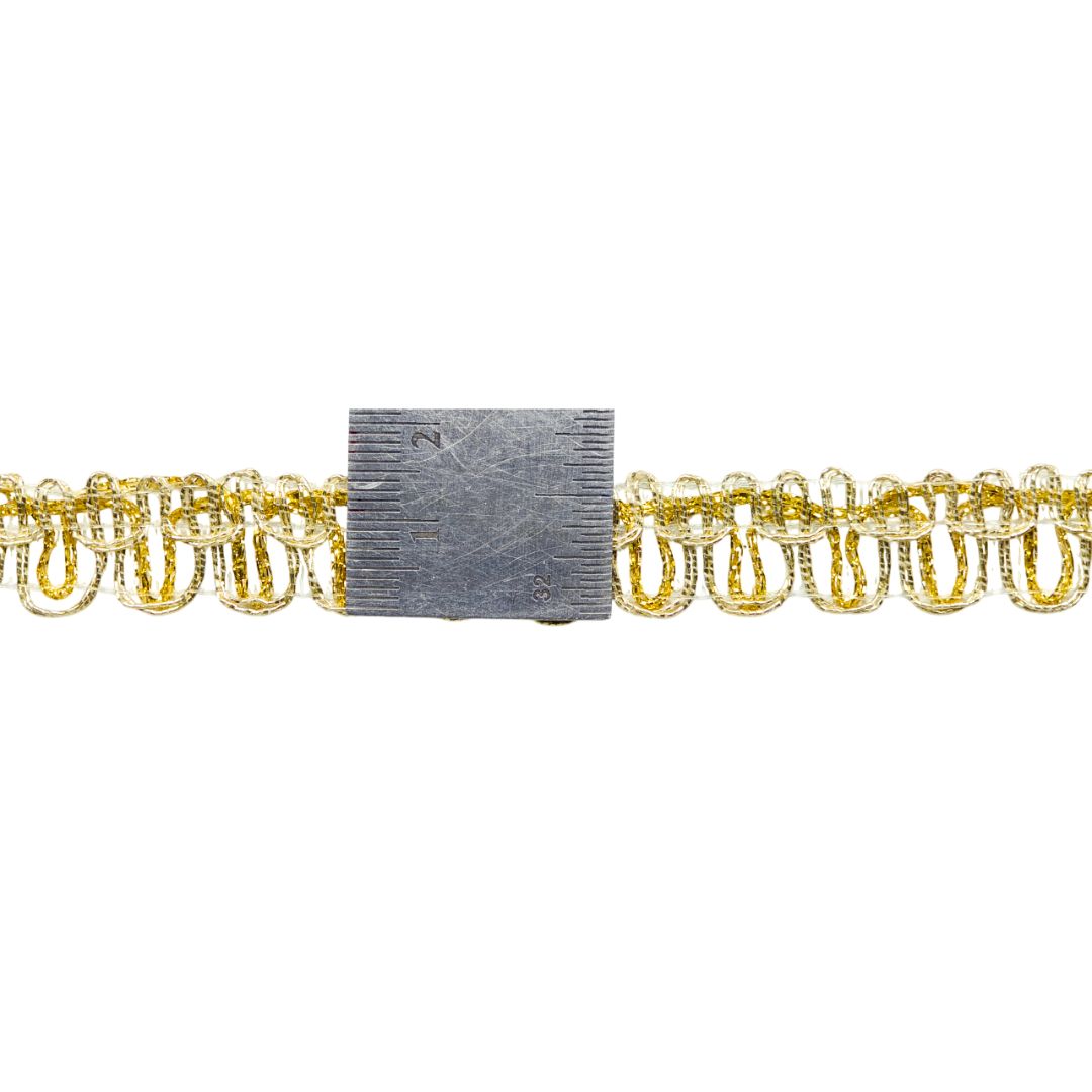 Gold chain with a gray clasp on a white background