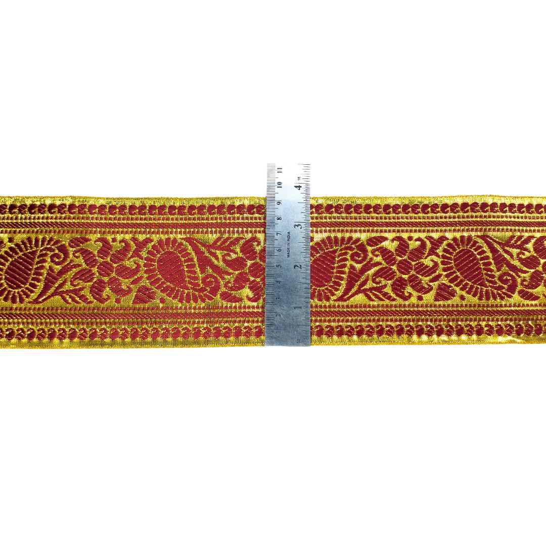 Maroon Zari Lace For Saree And Dress Decoration Only At Woven Lace & Border Reatilers and Manufactures In Surat